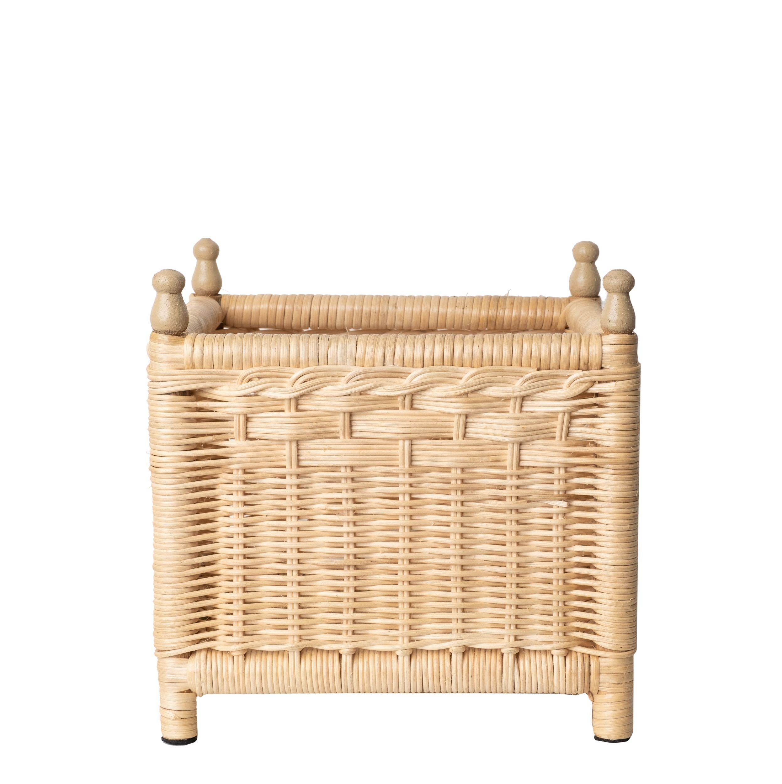 Square Natural Wicker Box Planter