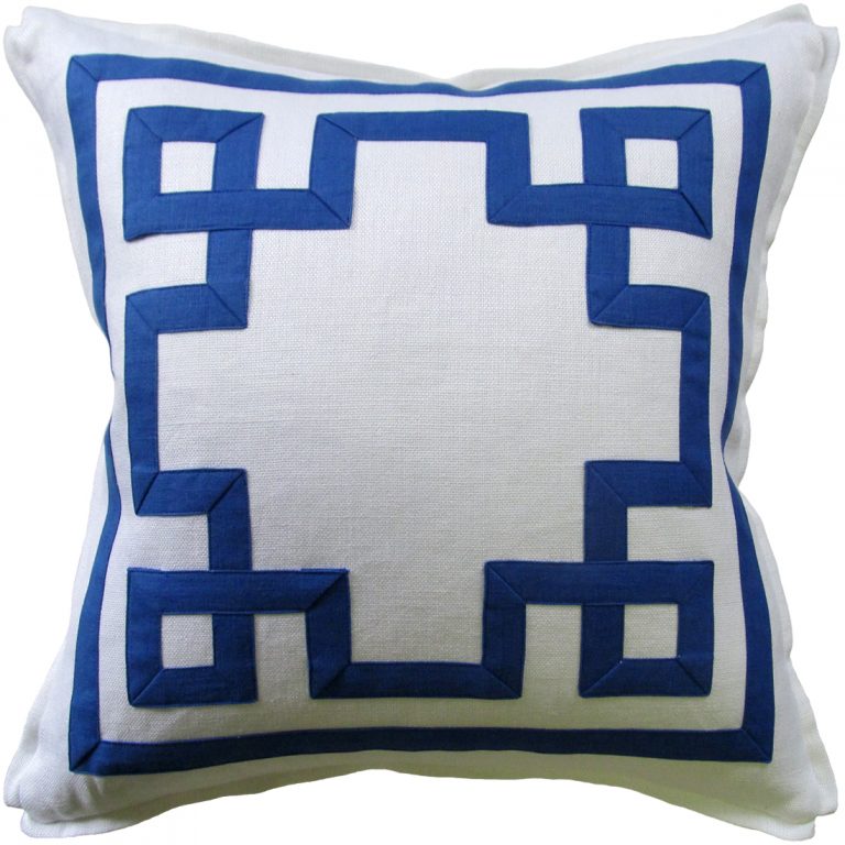 Royal Blue Vita Fretwork Pillow