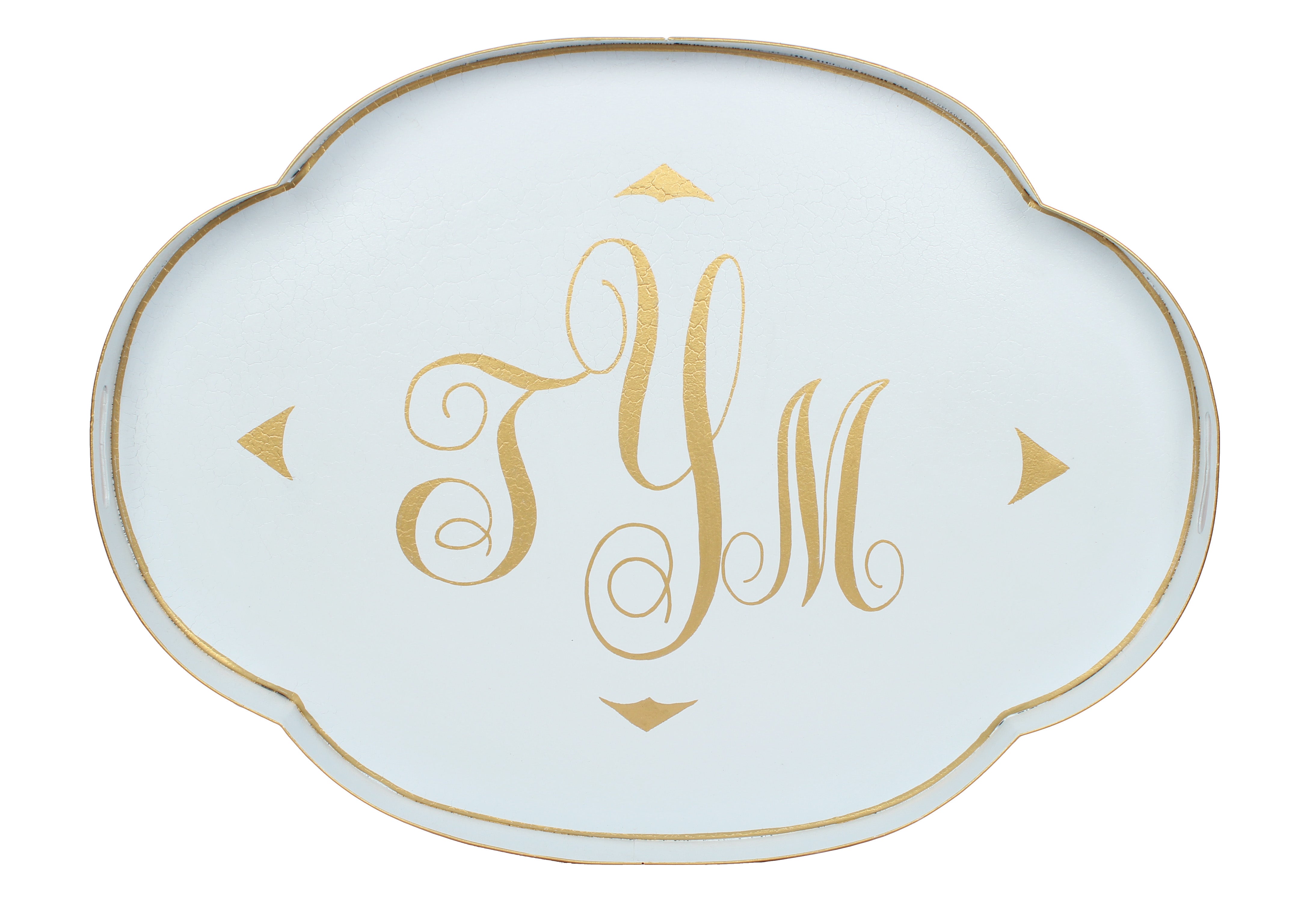 Custom Monogram Chinoiserie Tole Tray