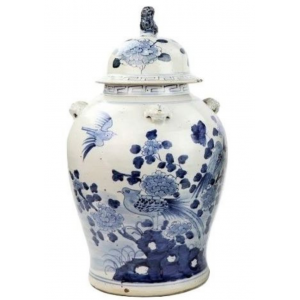 Fabulous large bird ginger jar