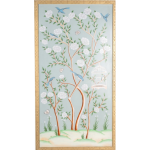 Spectacular handpainted chinoiserie mural pattern #3 (pale green)