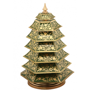 Fabulous mossy green/gold chinoiserie Christmas tree 