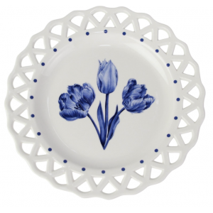 Incredible blue and white tulip salad plates