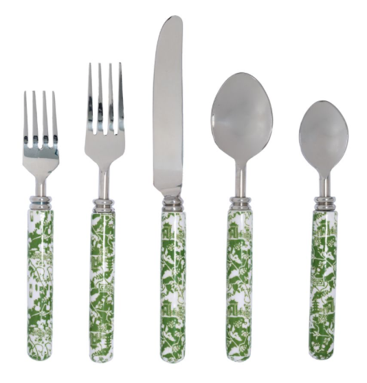 Incredible new chinoiserie flatware (green)