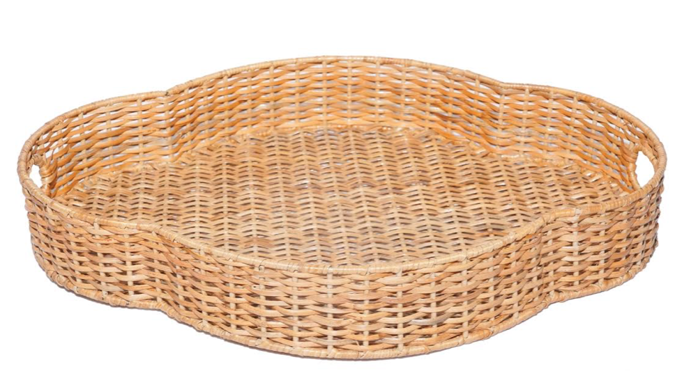 Incredible new scalloped wicker tray