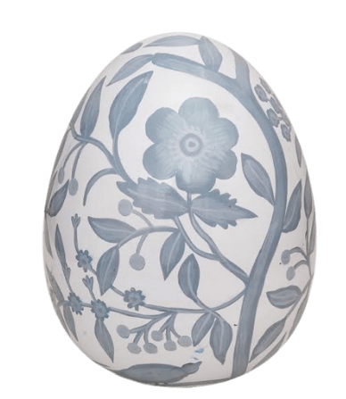 Beautiful all over floral tole egg (soft blue) (5 sizes)