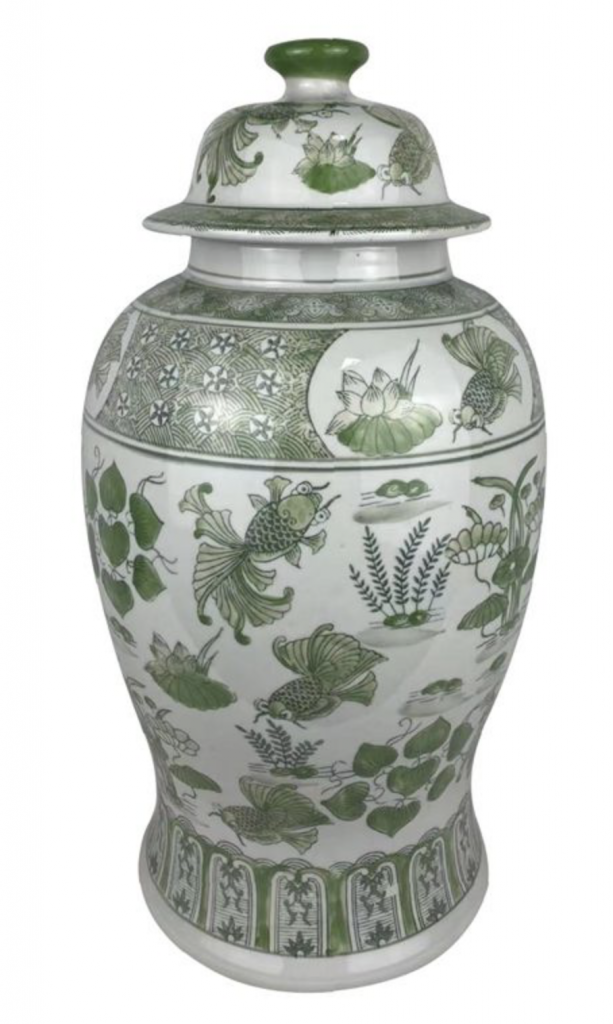 Incredible new large green/white temple jar