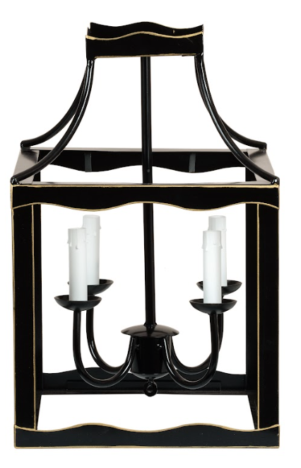 Incredible new medium black/gold tole lantern