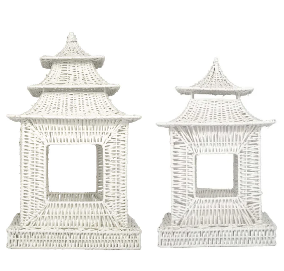 Incredible new white wicker pagodas (2 sizes) 