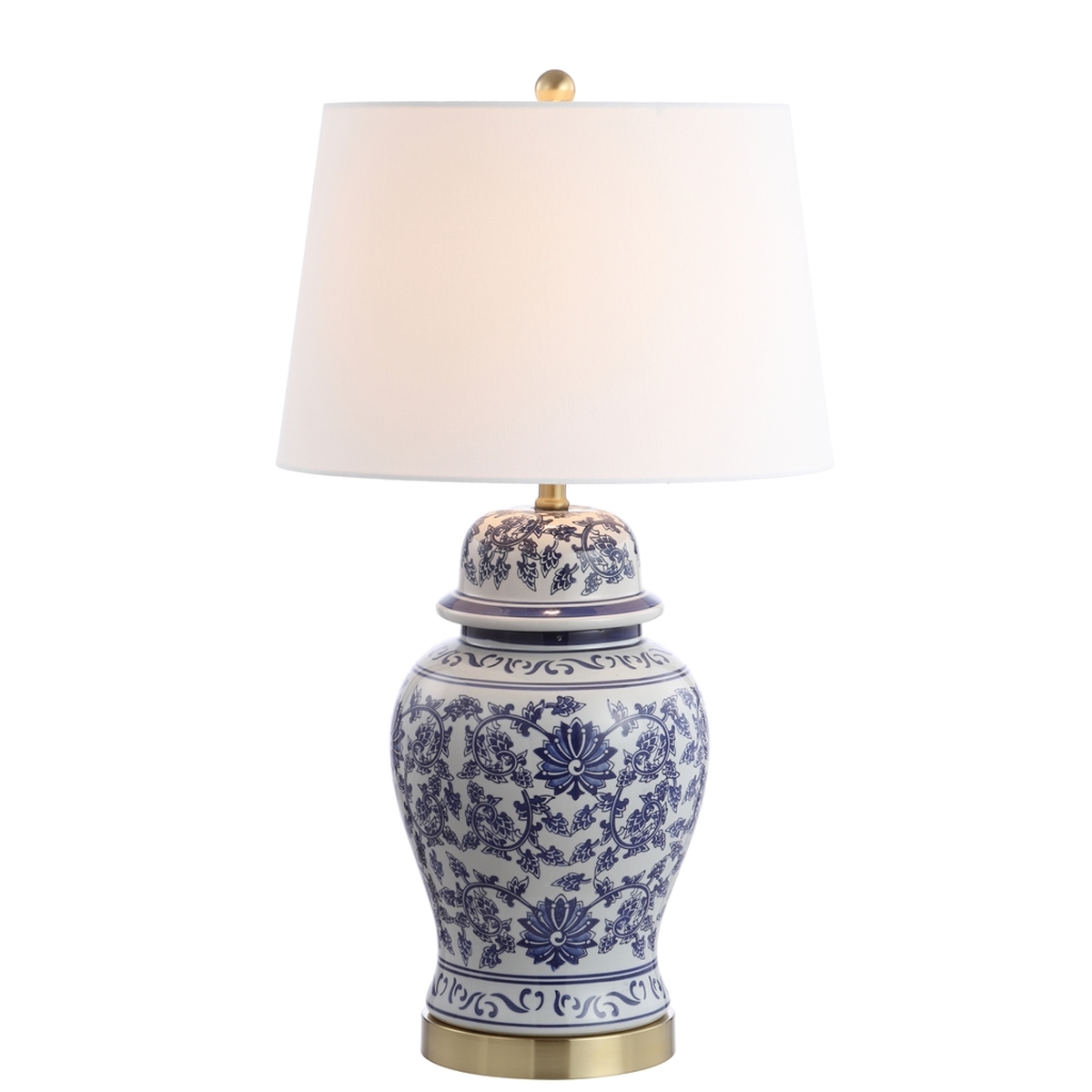 accent lamp Vintage Antique Blue Grape vine Ginger jar Lamp .10 14 inches tall lamp ceramic!