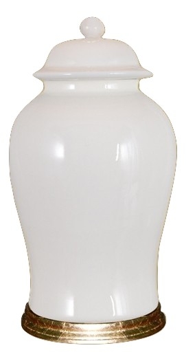 Ceramic Benzara BM165656 Ginger Jar White 